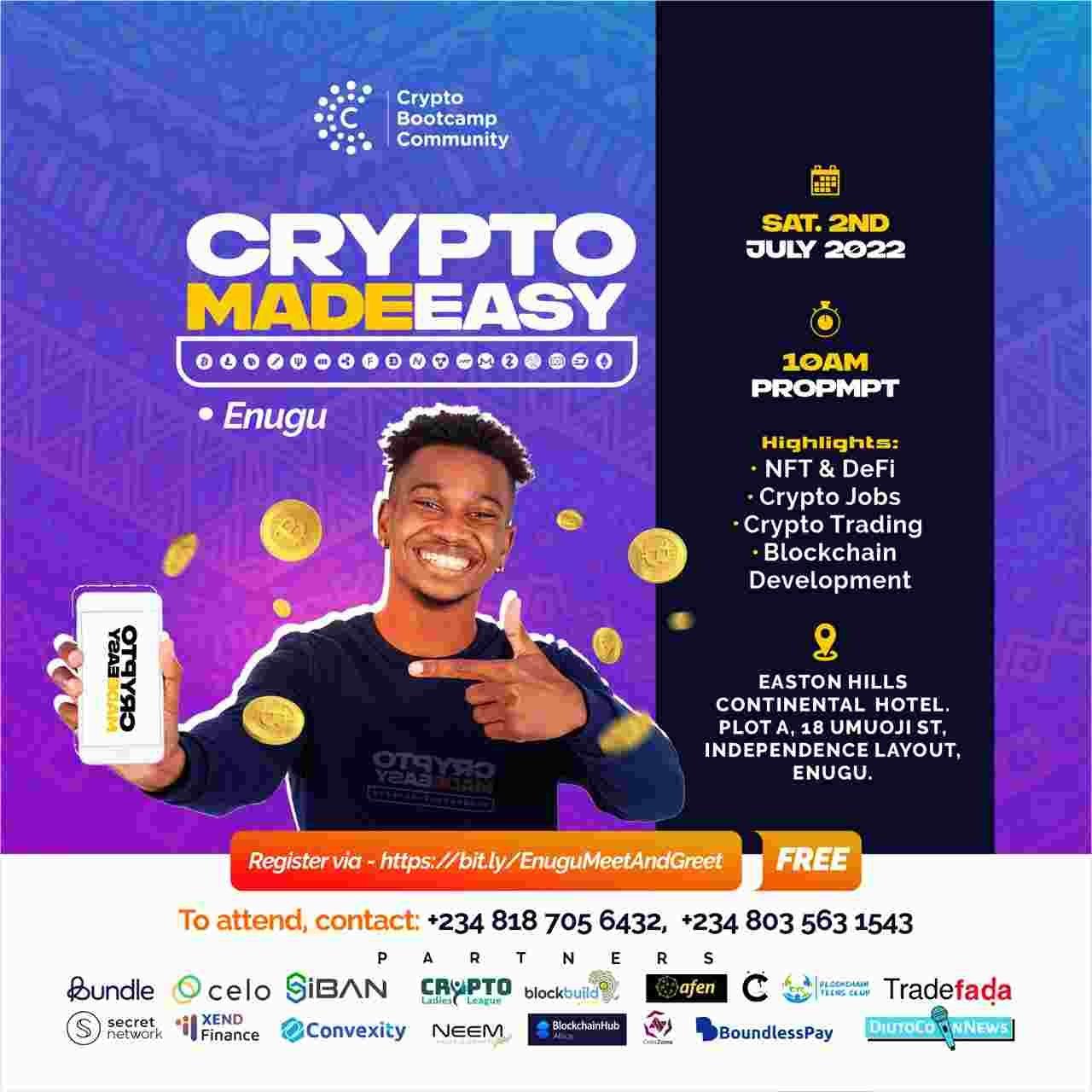 Mid-level Awareness and Crypto Education Event “Crypto Made Easy” to Debut in Enugu